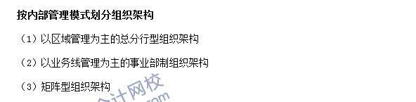 銀行職業資格法律法規與綜合能力高頻考點：內部管理模式