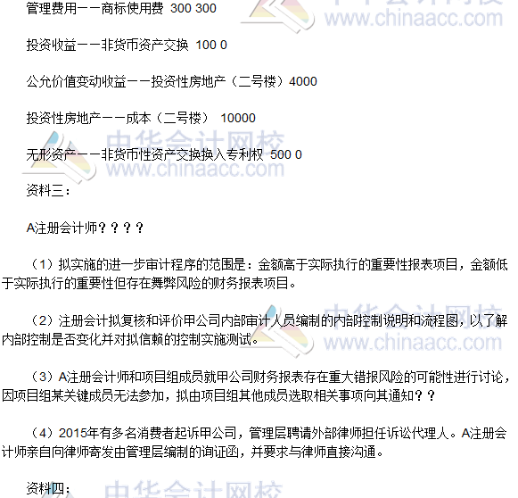 2016年注冊(cè)會(huì)計(jì)師《審計(jì)》綜合題及參考答案(考生回憶版)