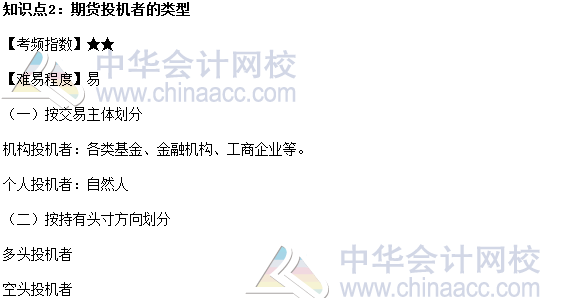 2017年期貨從業《期貨基礎知識》高頻考點:期貨投機者的類型