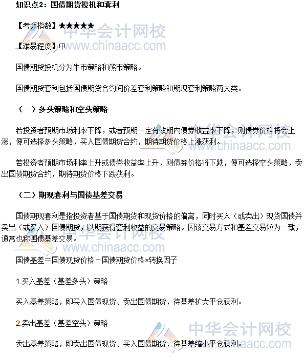 2017年期貨從業(yè)《期貨基礎(chǔ)知識(shí)》高頻考點(diǎn):國(guó)債期貨投機(jī)和套利