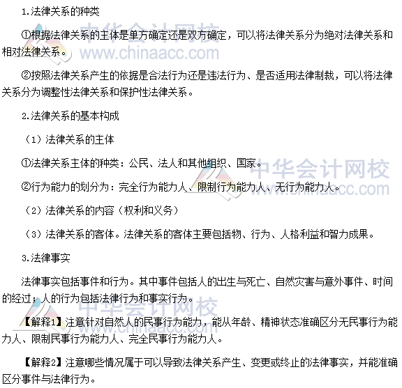 2017年注會《經濟法》高頻考點:法律關系