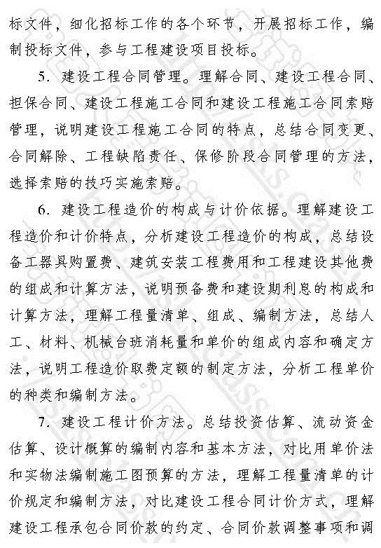 2017年中級經濟師《建筑專業知識與實務》考試大綱