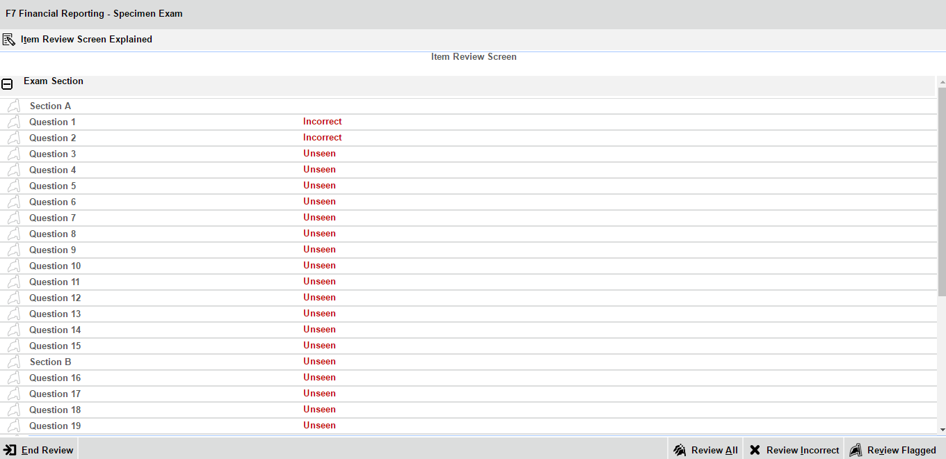 ACCA F5-F9機(jī)考常見問題列表——機(jī)考功能