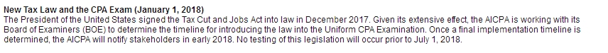 特朗普 新稅 美國稅改 2018年 美國CPA考試 aicpa uscpa