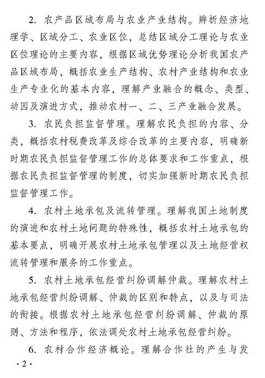 2018年度初級農業經濟專業知識與實務考試大綱