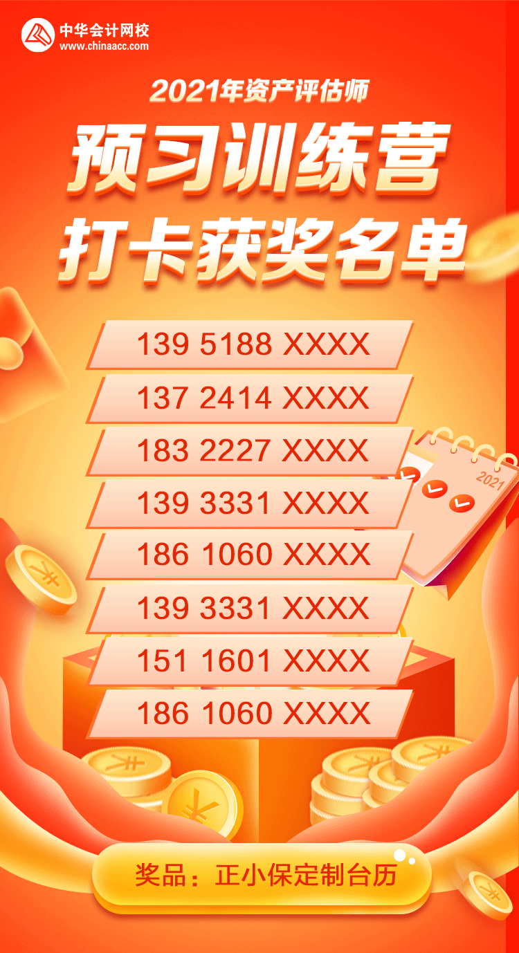 2021資產評估師預習訓練營獲獎名單 2021資產評估師預習訓練營獲獎名單
