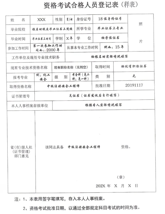 資格考試合格人員登記表 資格考試合格人員登記表