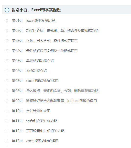 告別小白，Excel帶學實操班