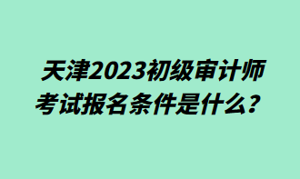天津2023初級審計師考試報名條件是什么？
