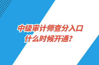 中級審計師查分入口什么時候開通? 中級審計師查分入口什么時候開通?