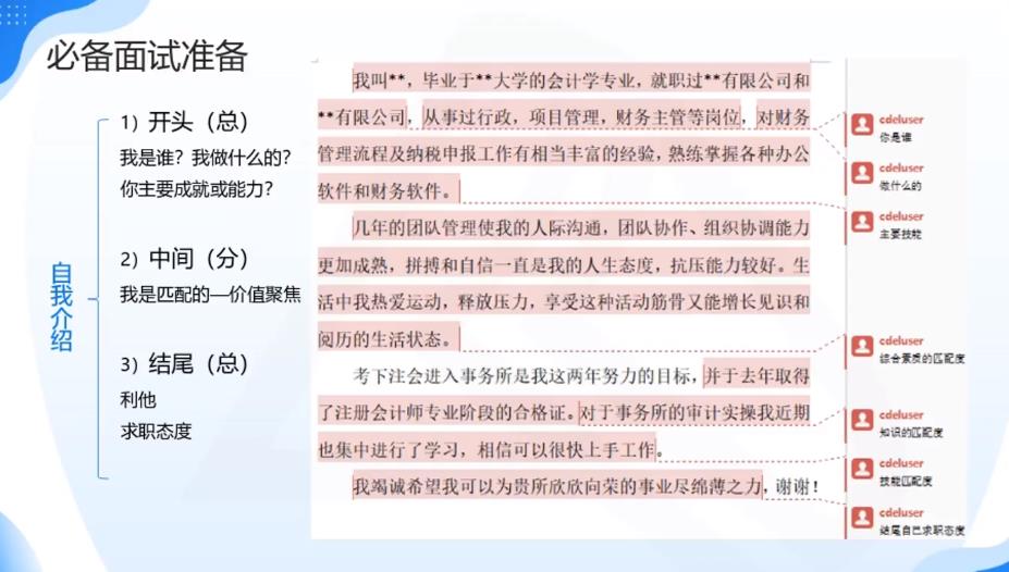 面試時如何做自我介紹？