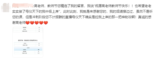 2024年中級(jí)會(huì)計(jì)考試出分啦!感謝高老師的母儀天下! 2024年中級(jí)會(huì)計(jì)考試出分啦!感謝高老師的母儀天下!
