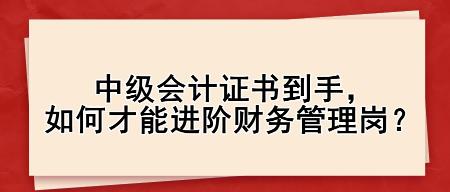 中級會計證書到手，如何才能進階財務管理崗？