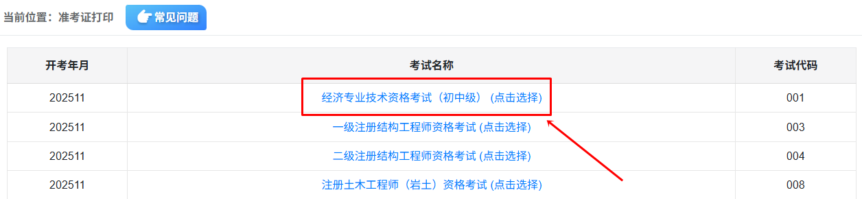 初中級經濟師準考證打印
